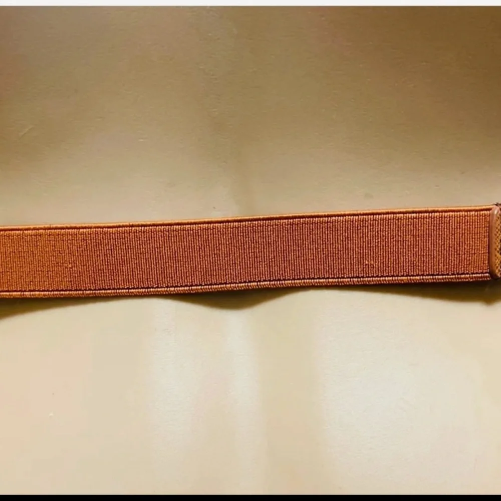 EXPRESS SKINNY BELT GOLD TURN-LUCK ELASTIC IN THE BACK BROWN COLOR SMALL/MEDIUM